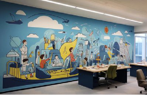 内乡办公室墙绘的特点。