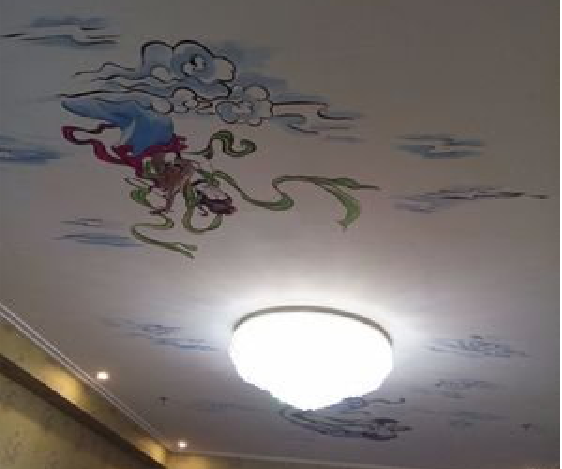 内乡如何快速绘制天花板上的手绘墙？