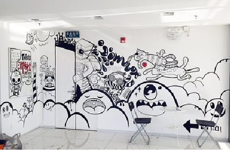 内乡手绘墙并非传统涂鸦。